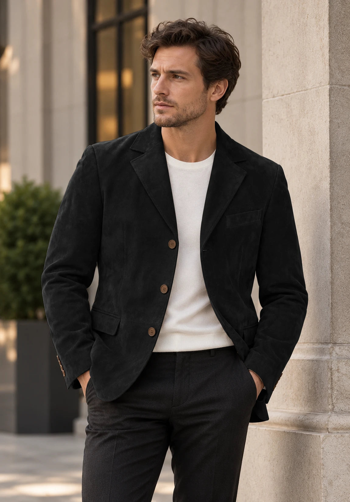 Men's black suede jacket