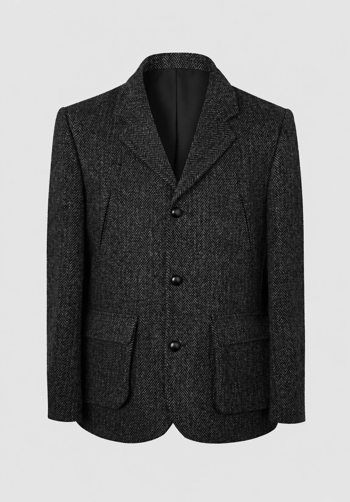Men's black herringbone jacket