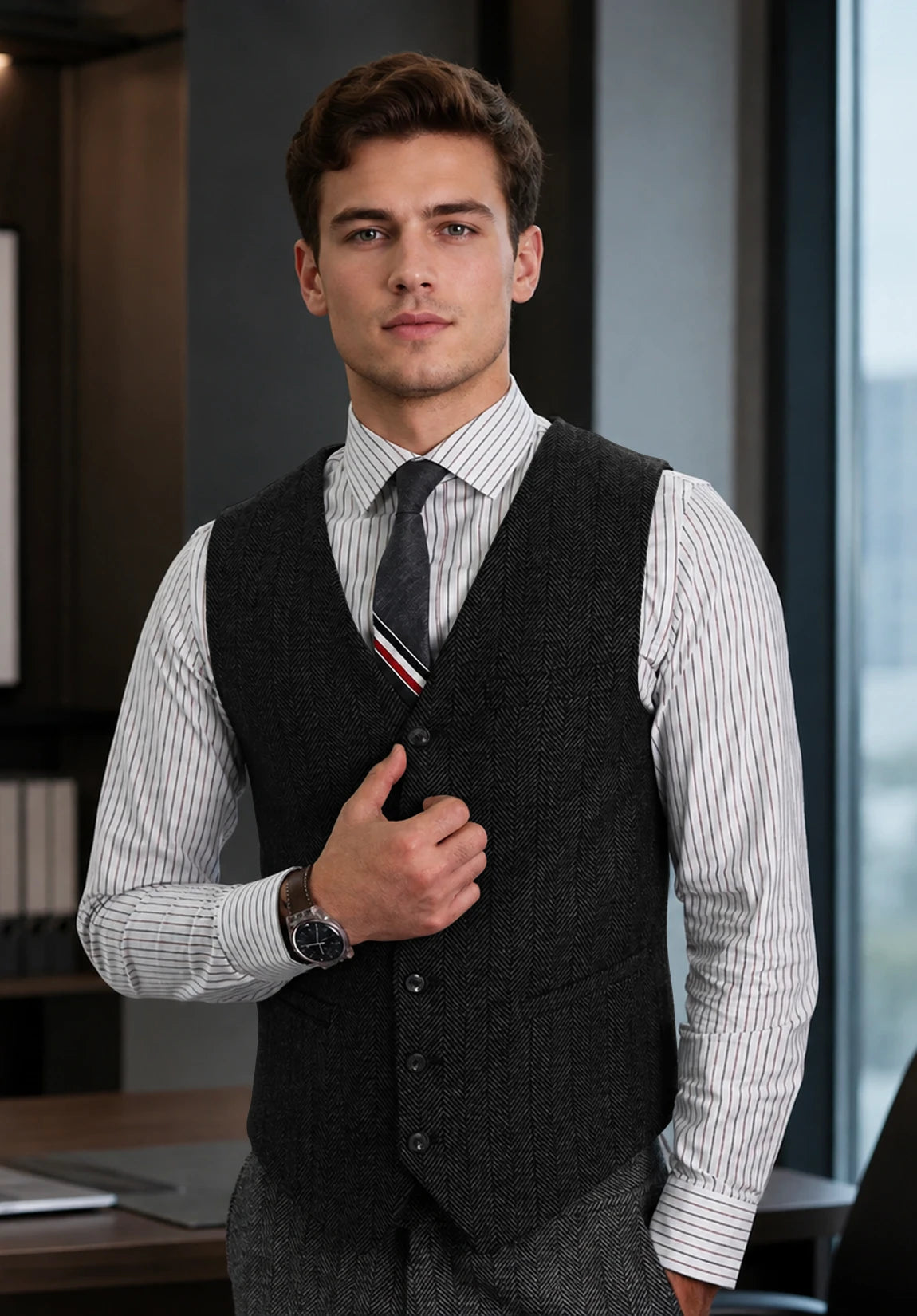 Men's black vest