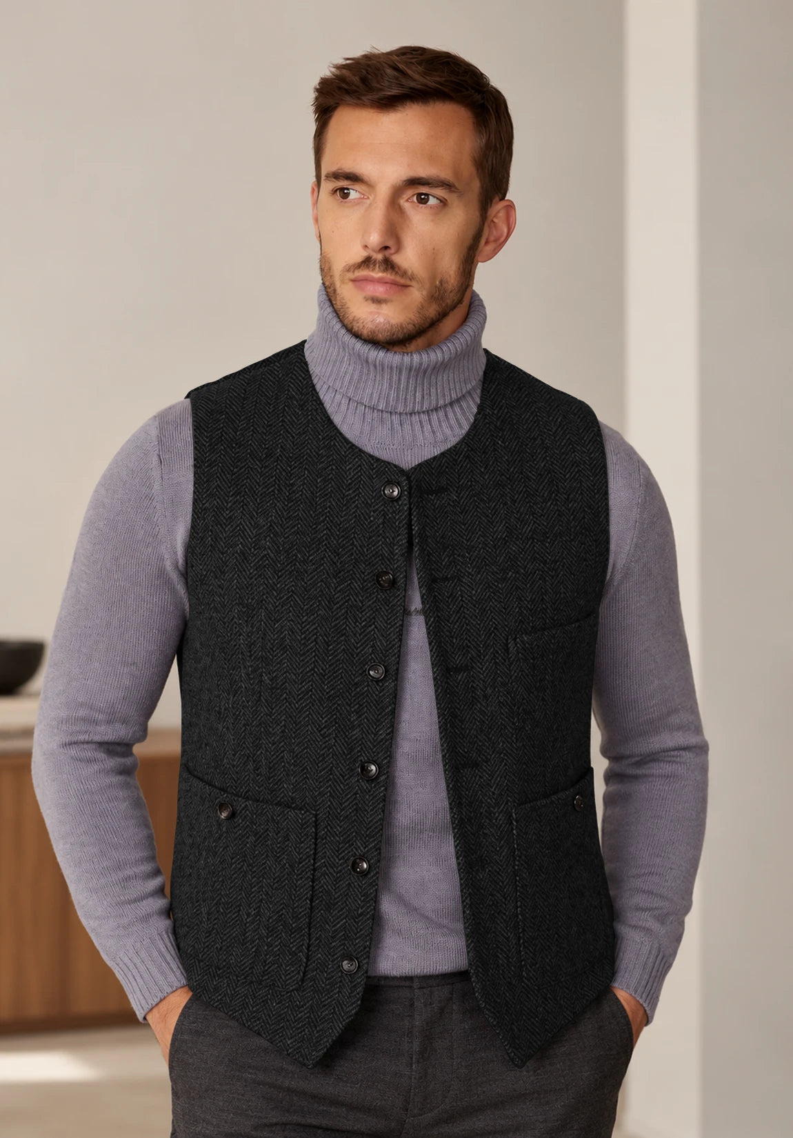Men's black vest