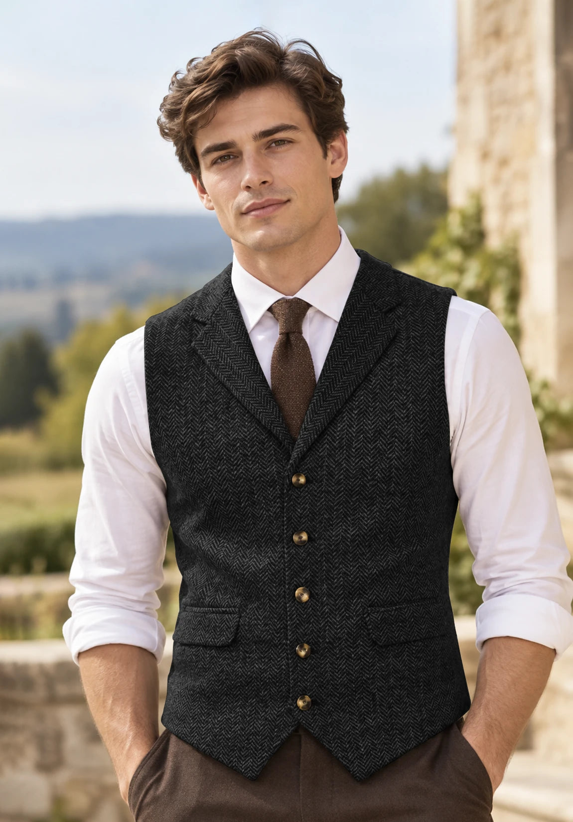 Men's black vest