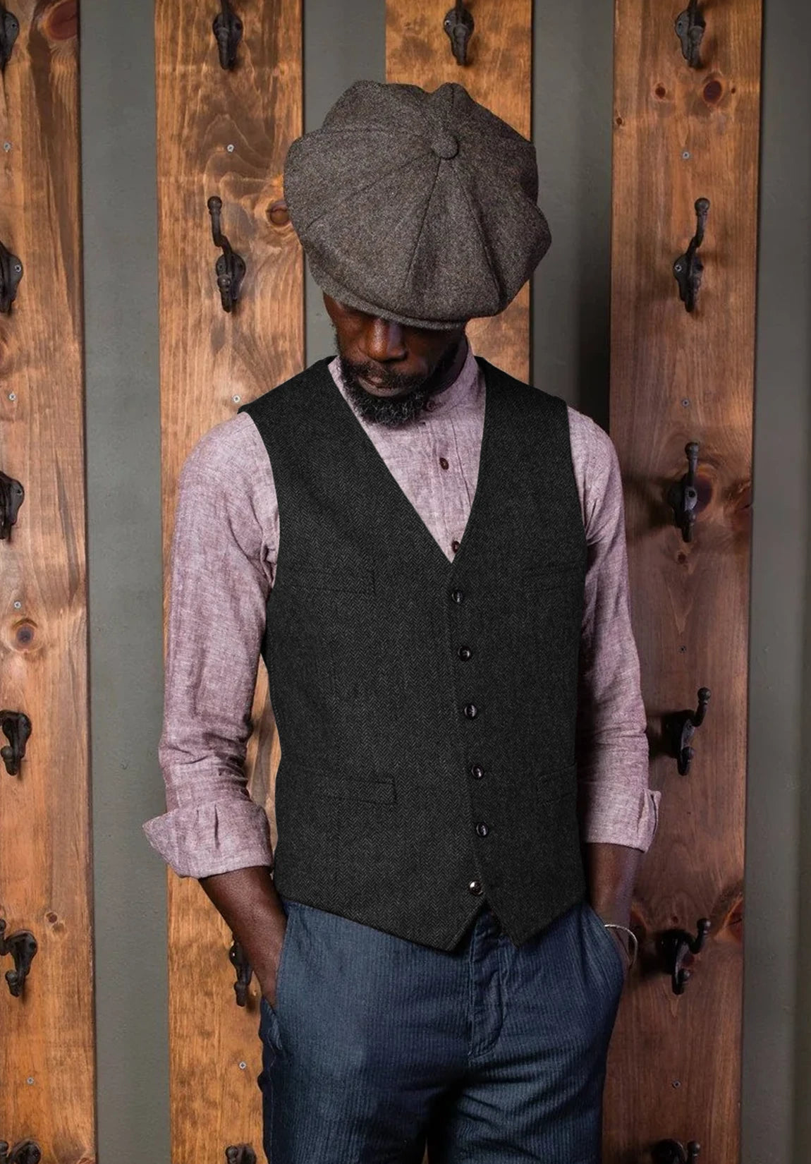 Men's black vest