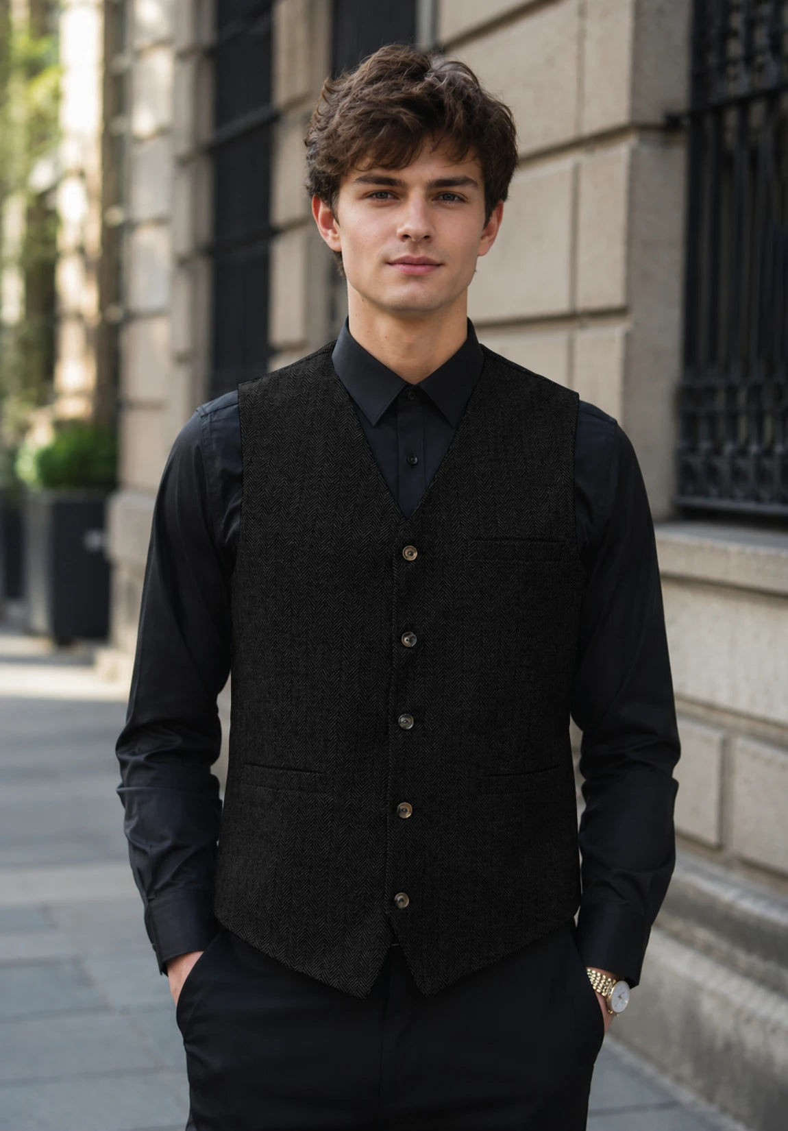 Men's black vest