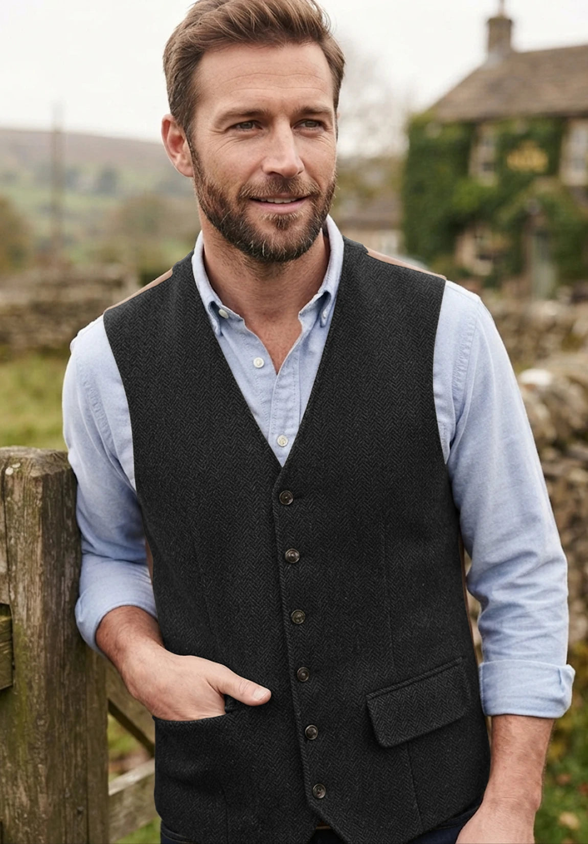 Men's black vest