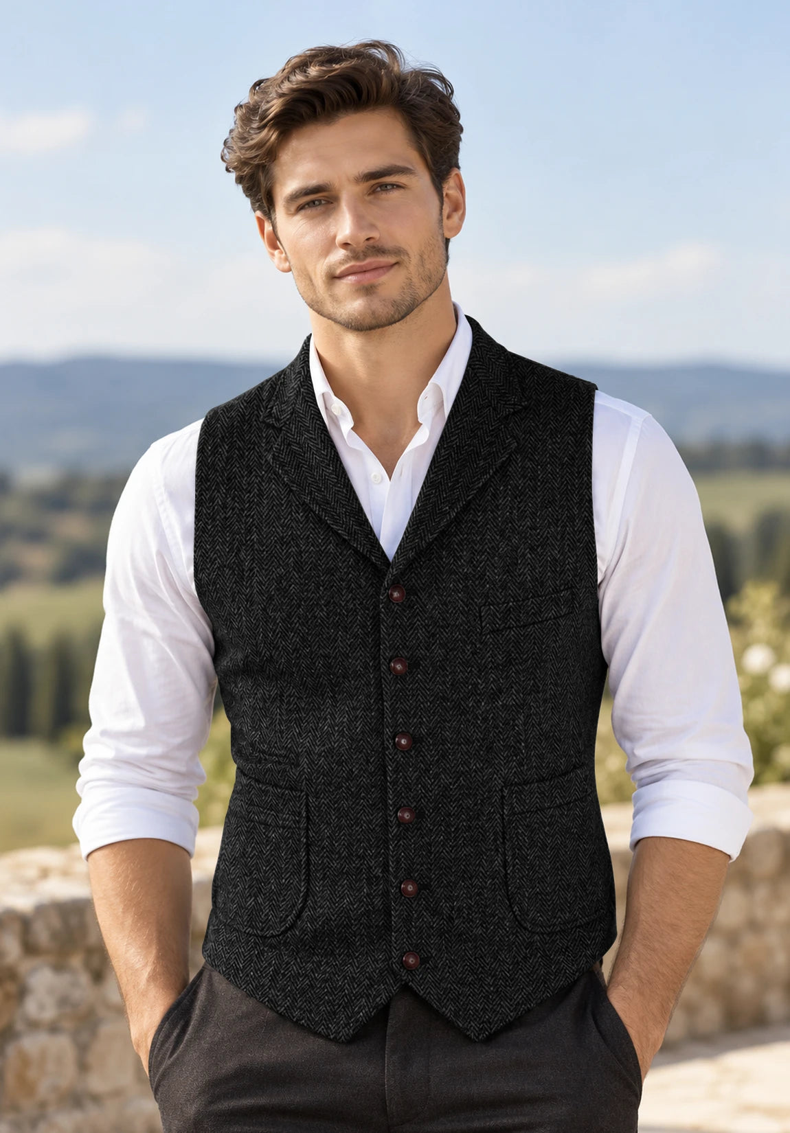 Men's black vest