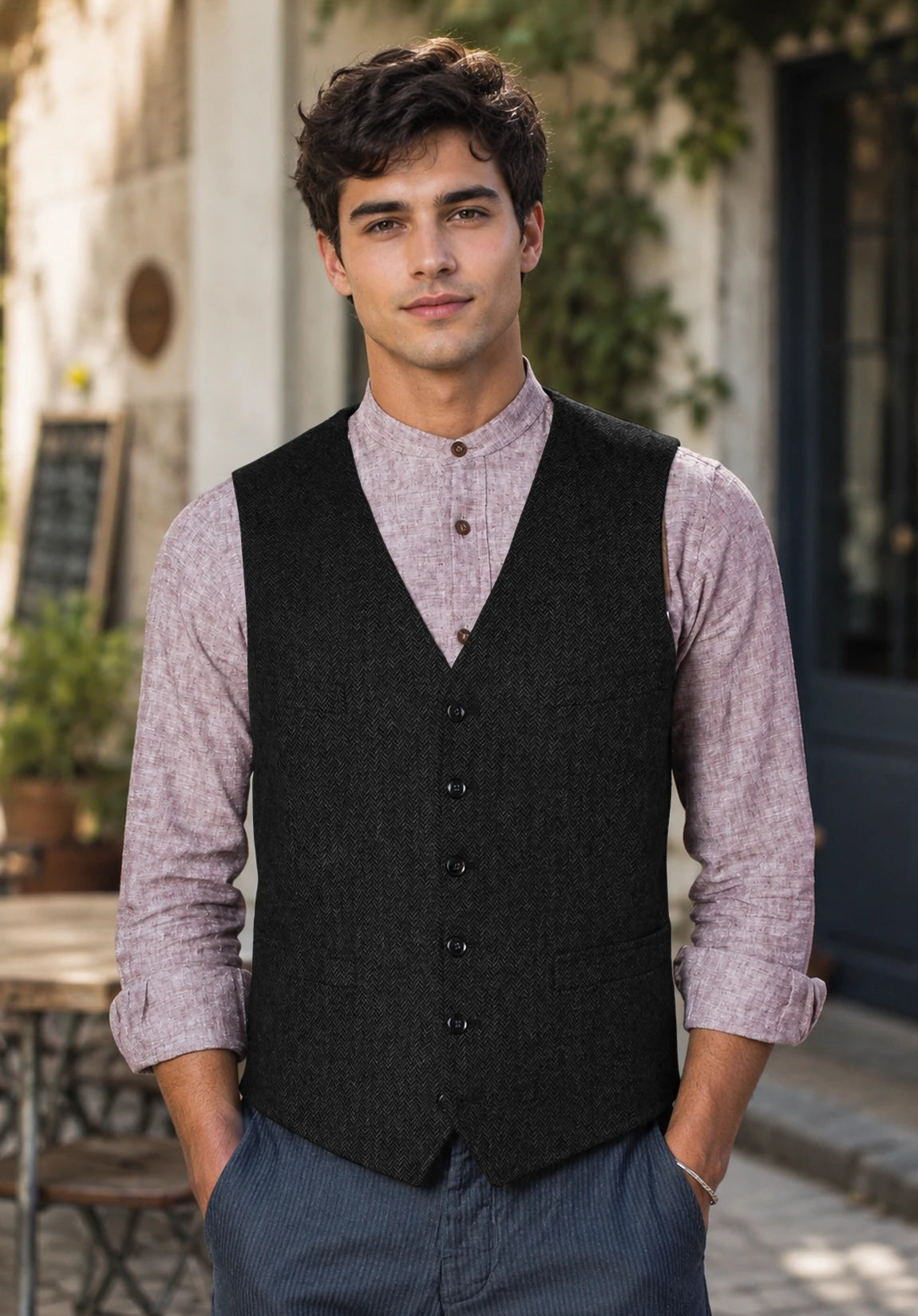 Men's black vest