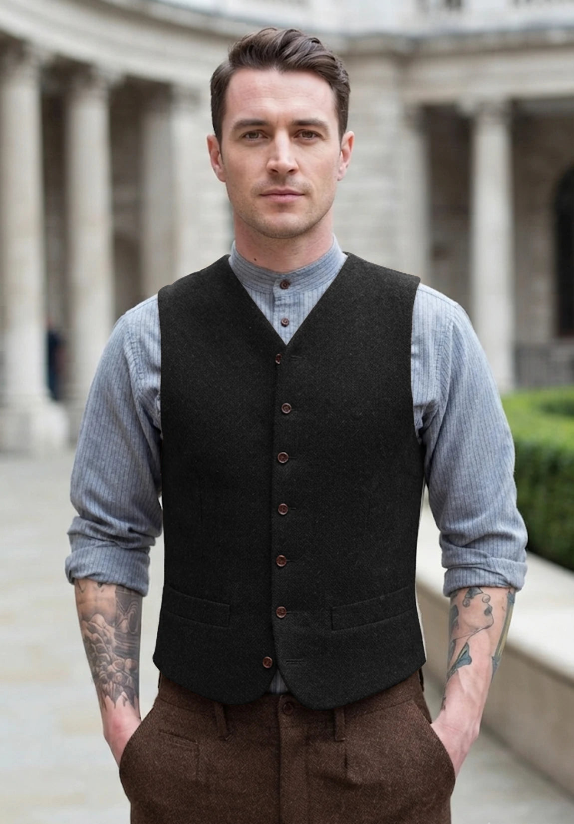 Men's black vest