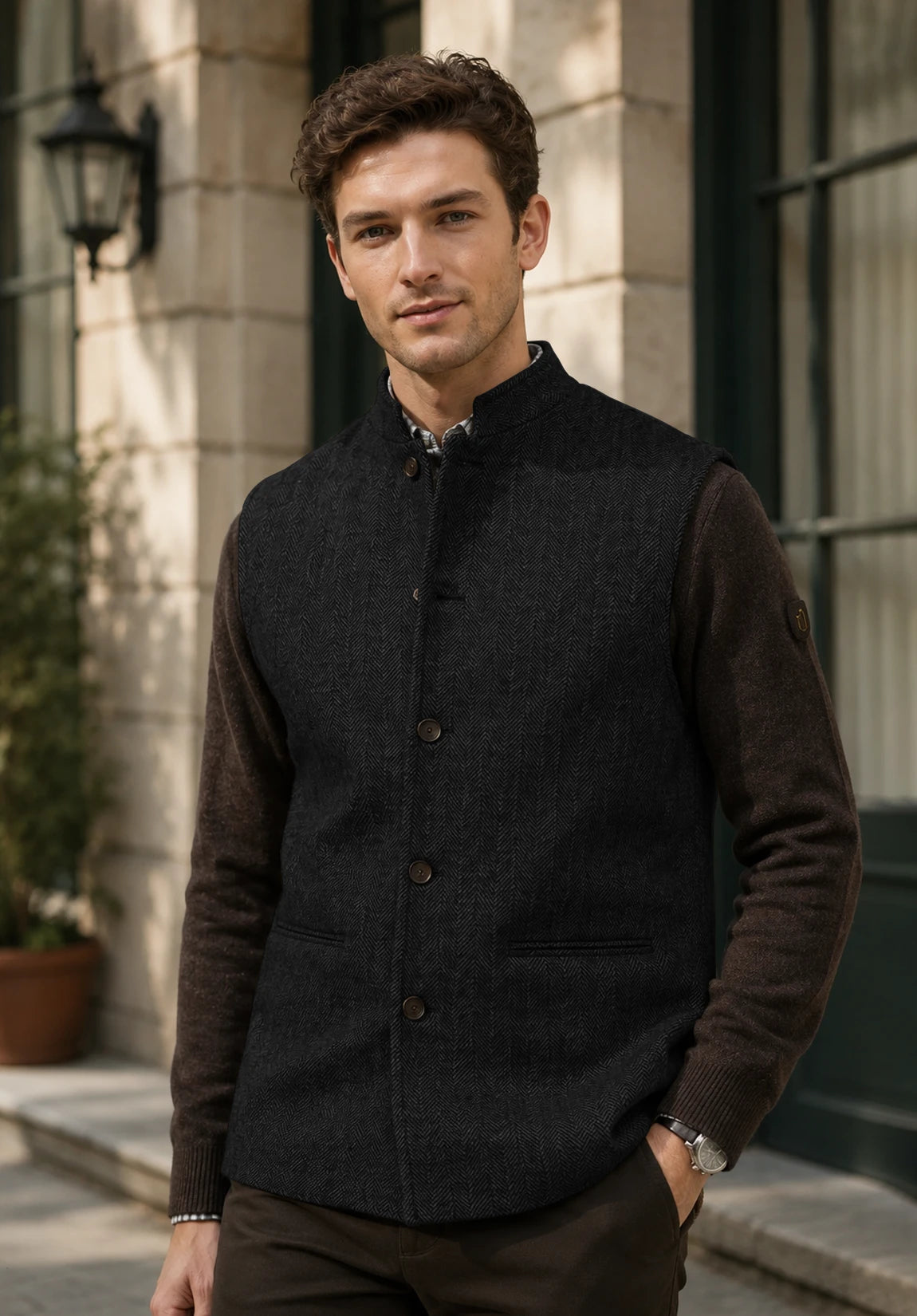 Men's black vest