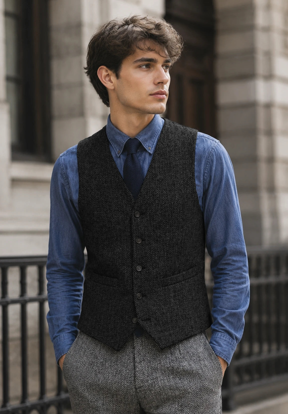 Men's black vest
