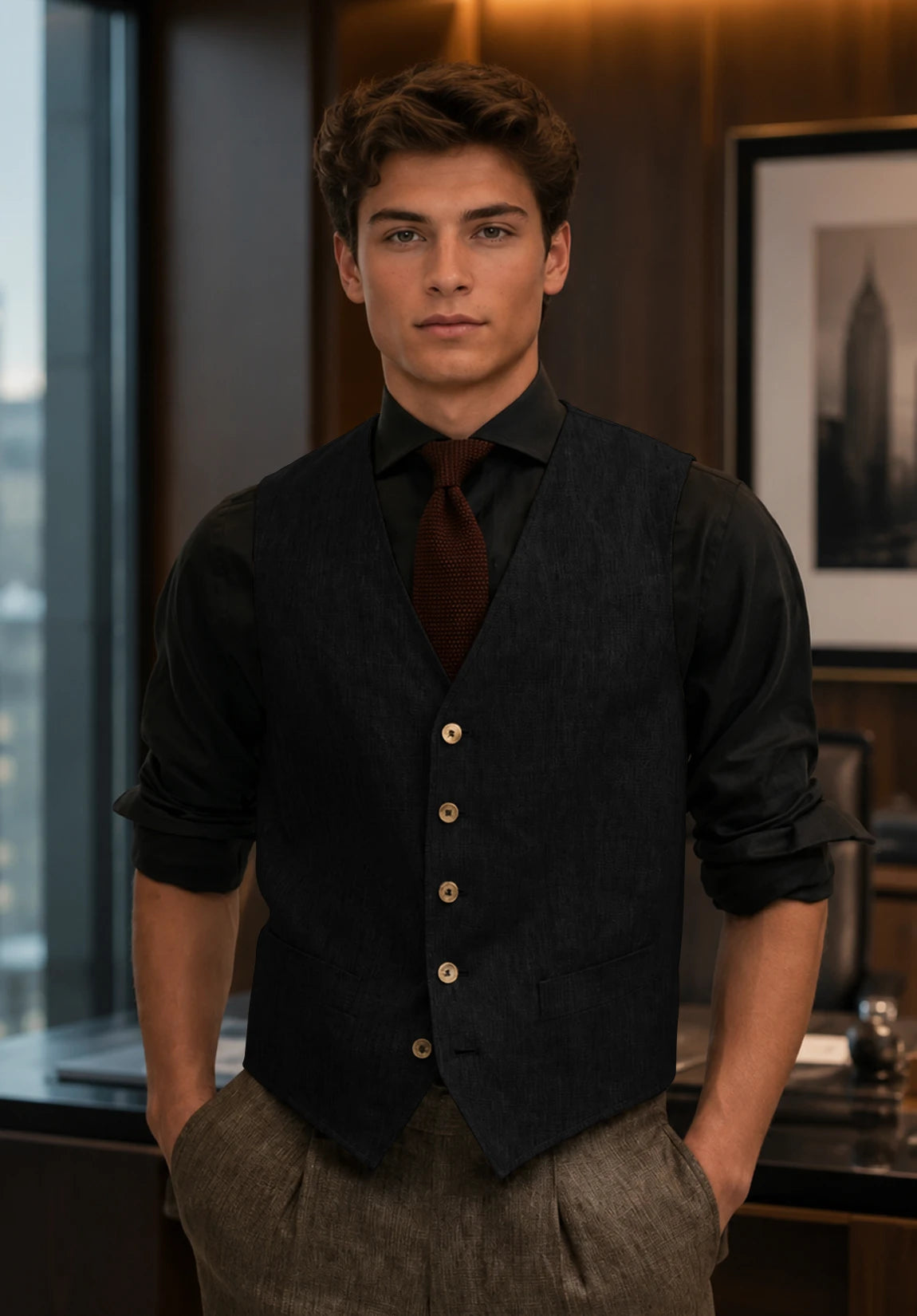 Men's black vest