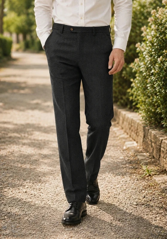 Men's black tweed pants