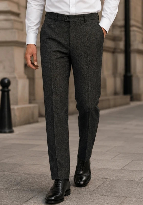 Men's black tweed pants