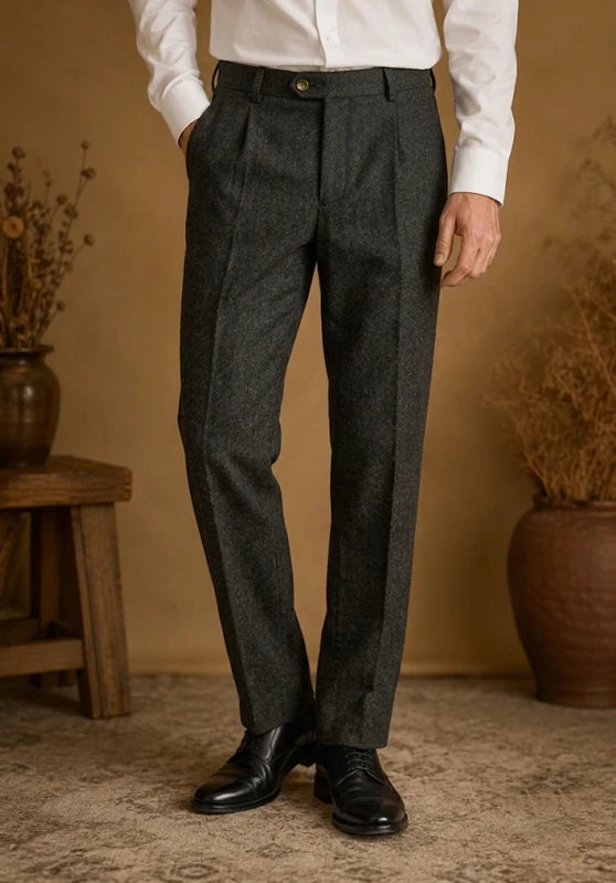 Men's black tweed pants