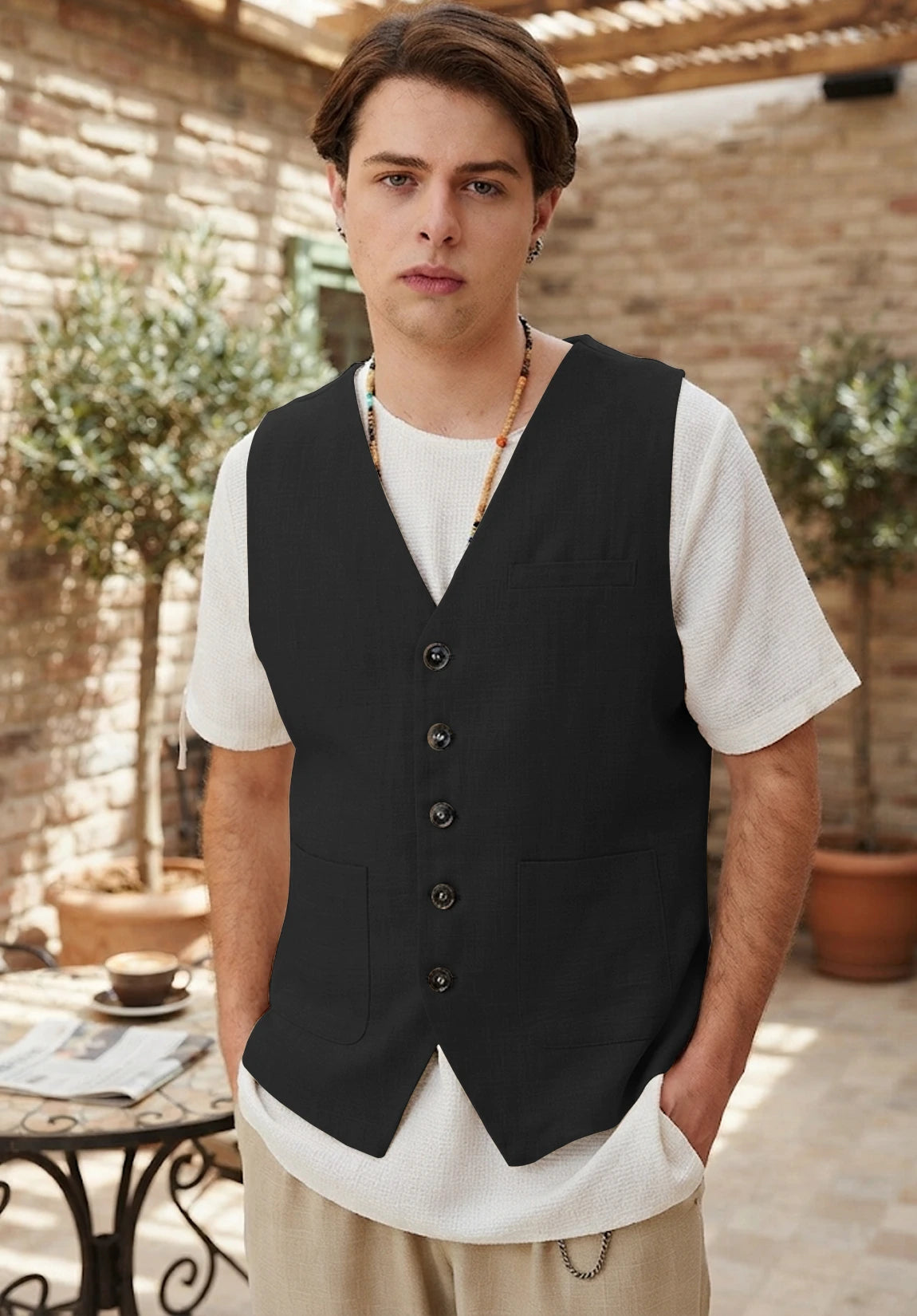Men's black vest