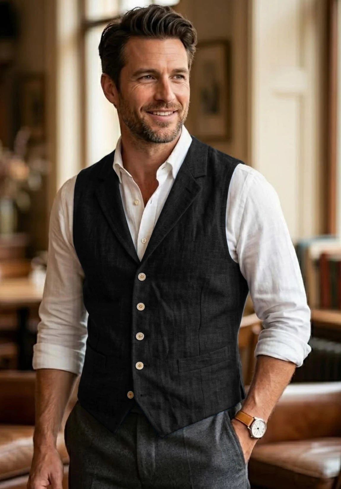 Men's black vest