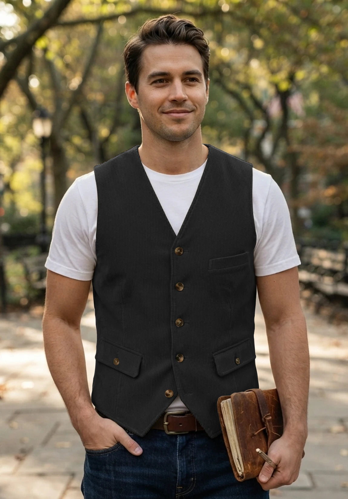 Men's black vest