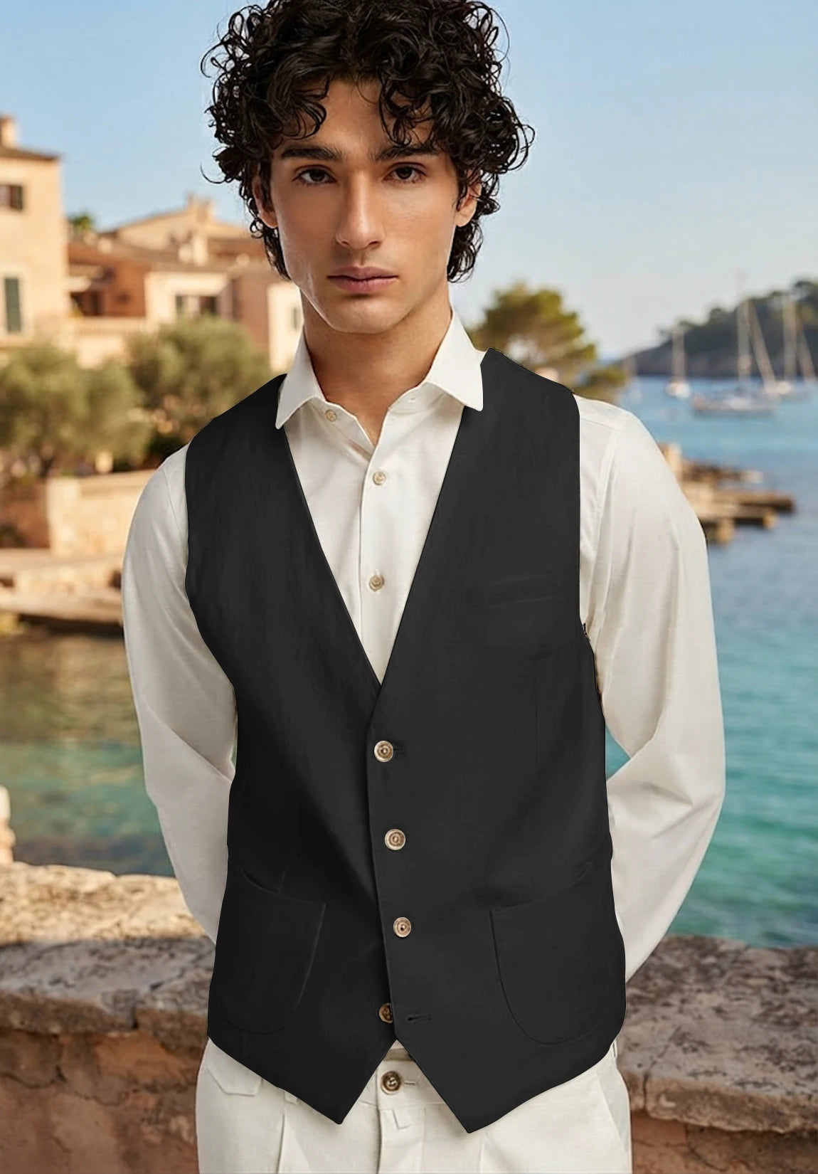 Men's black vest