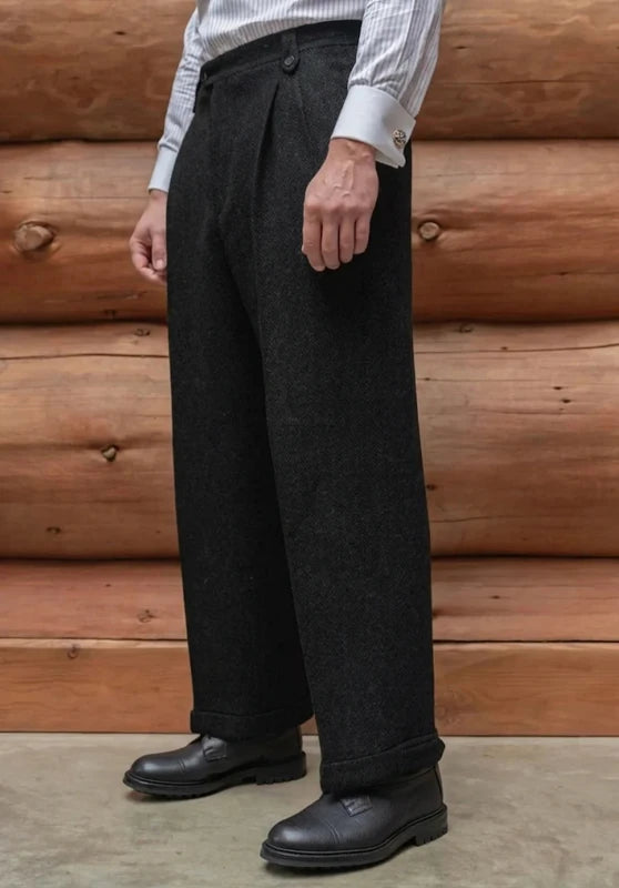Men's black tweed pants