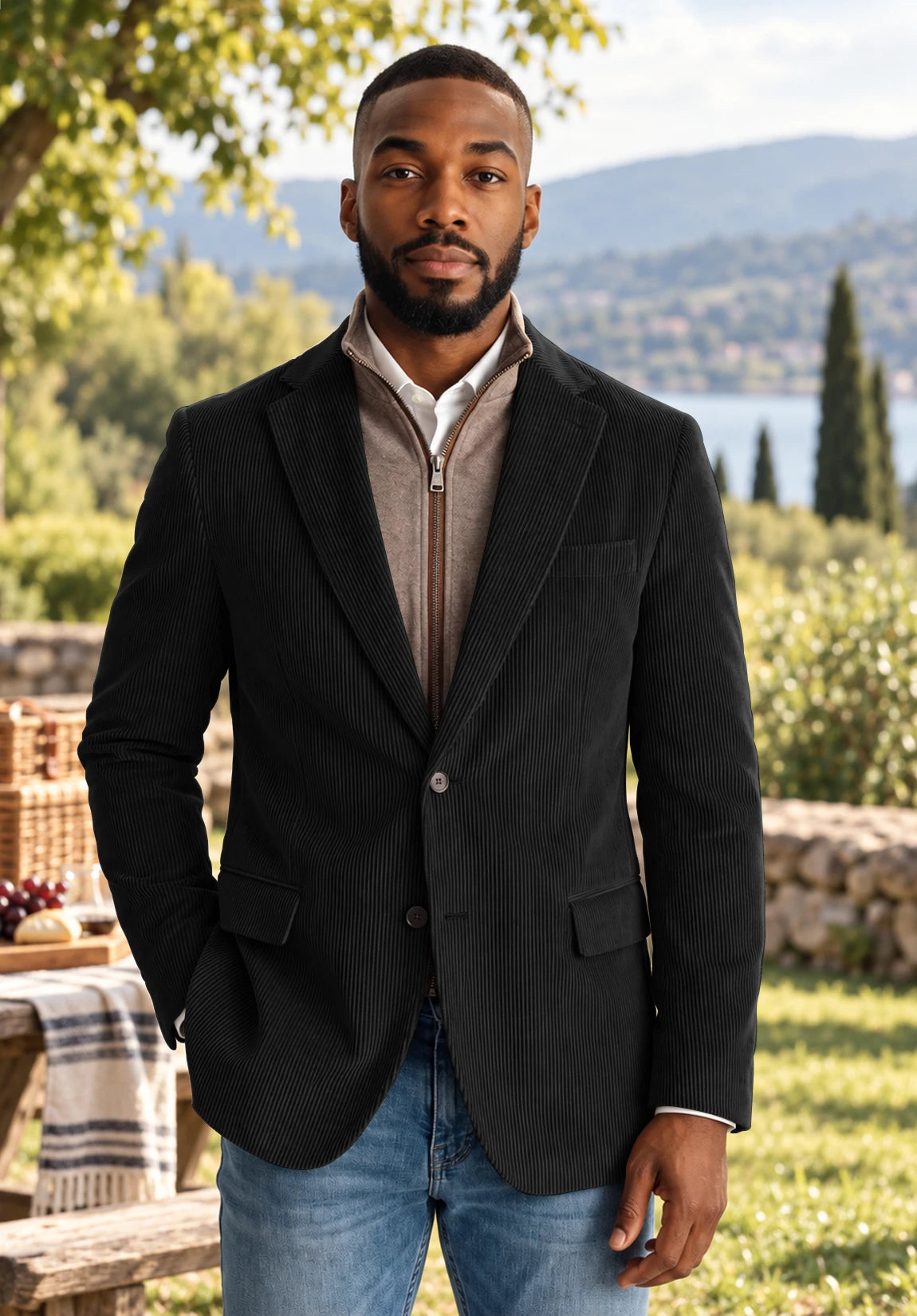 Men's black corduroy jacket