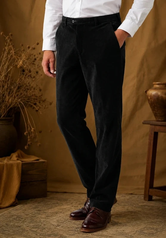 Men's black velvet pants