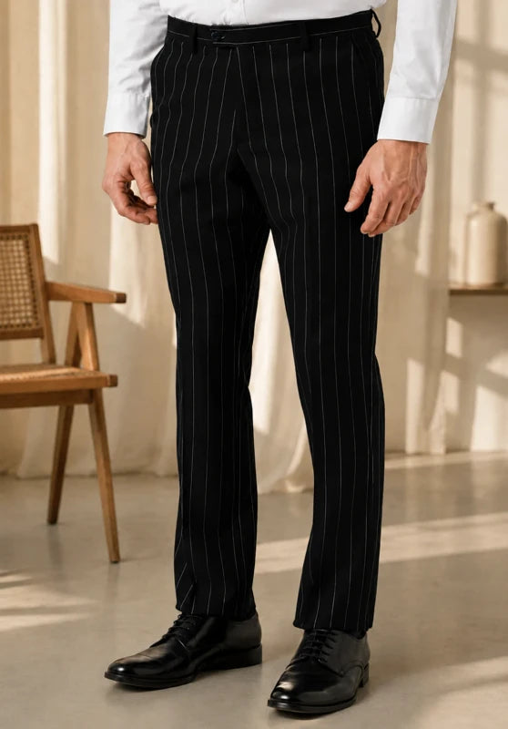 Men's black striped pants
