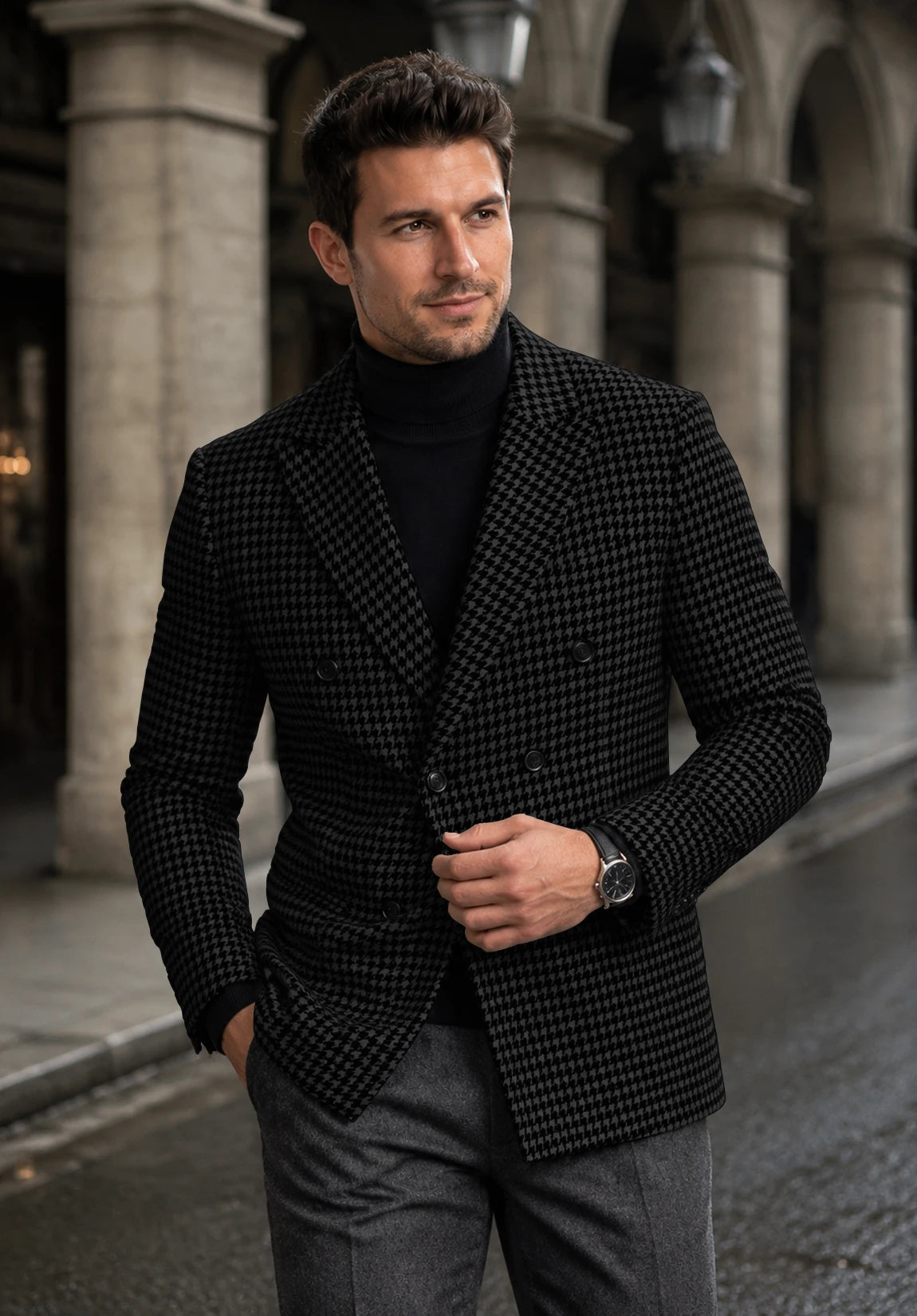 Men's black Houndstooth jacket