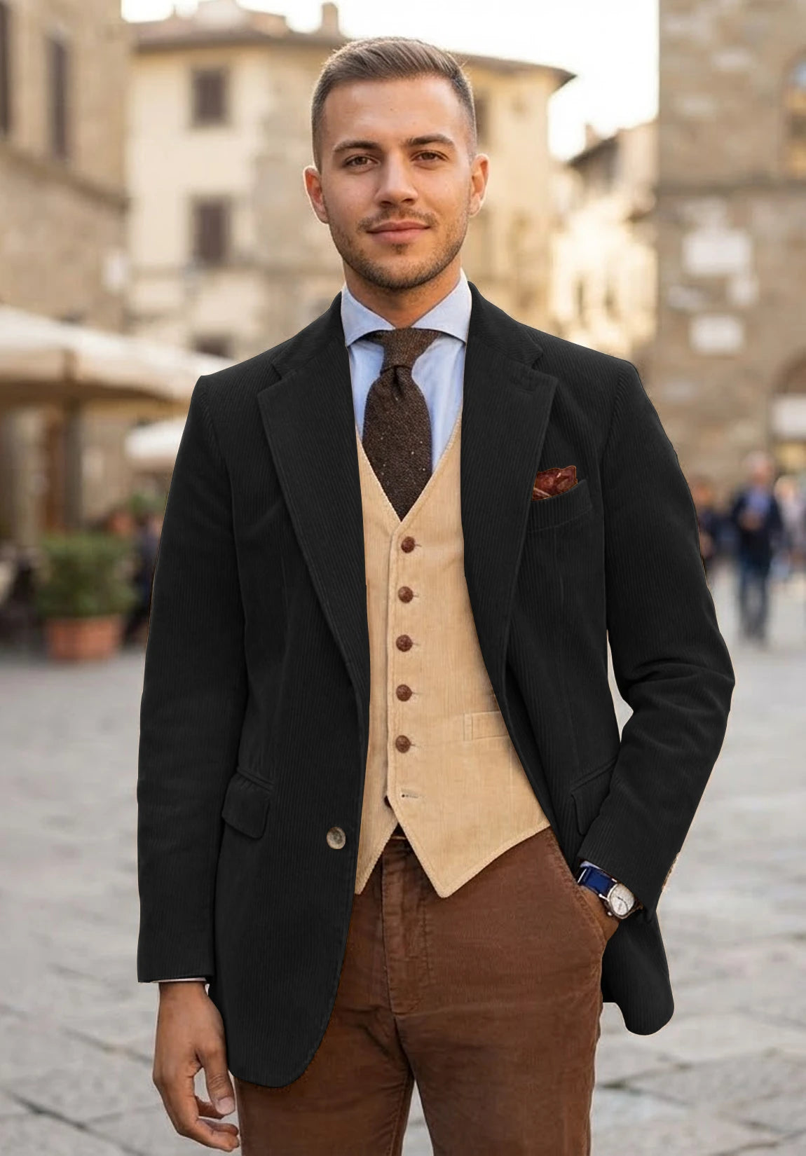 Men's black corduroy jacket