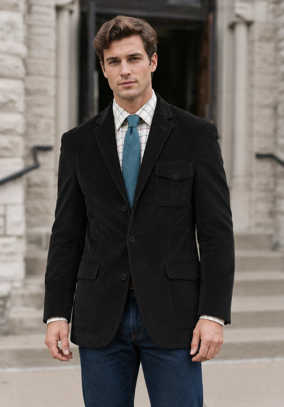 Men's black corduroy jacket