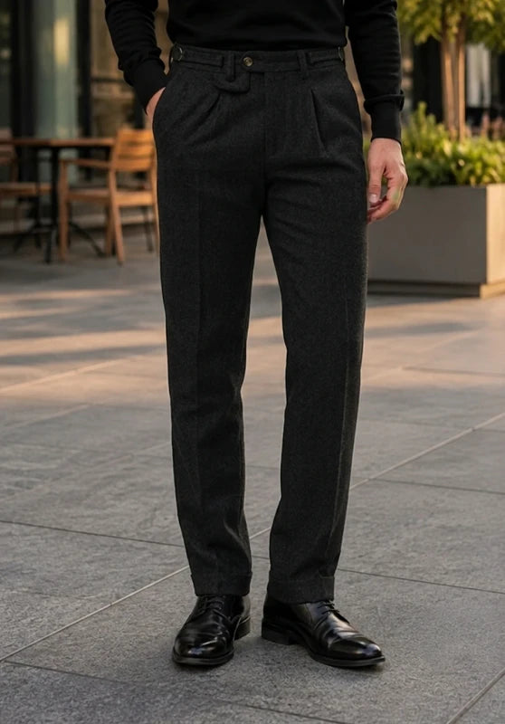 Men's black tweed pants