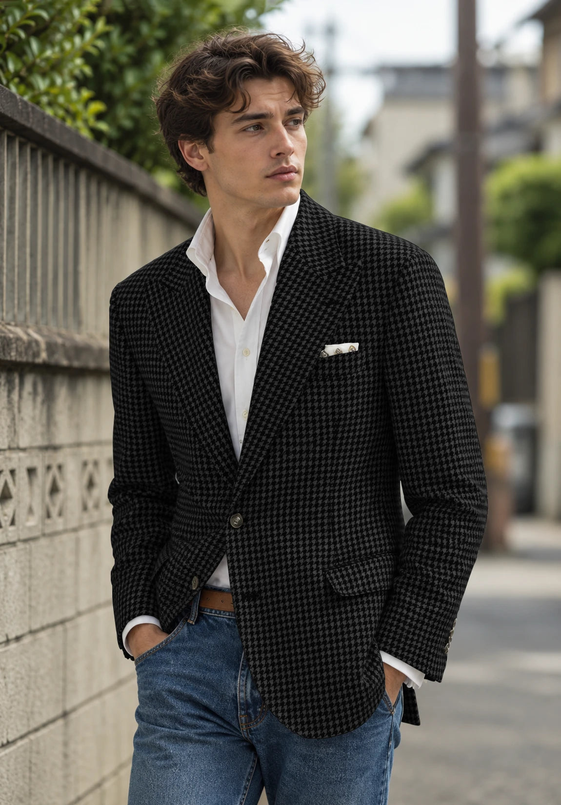 Men's black Houndstooth jacket