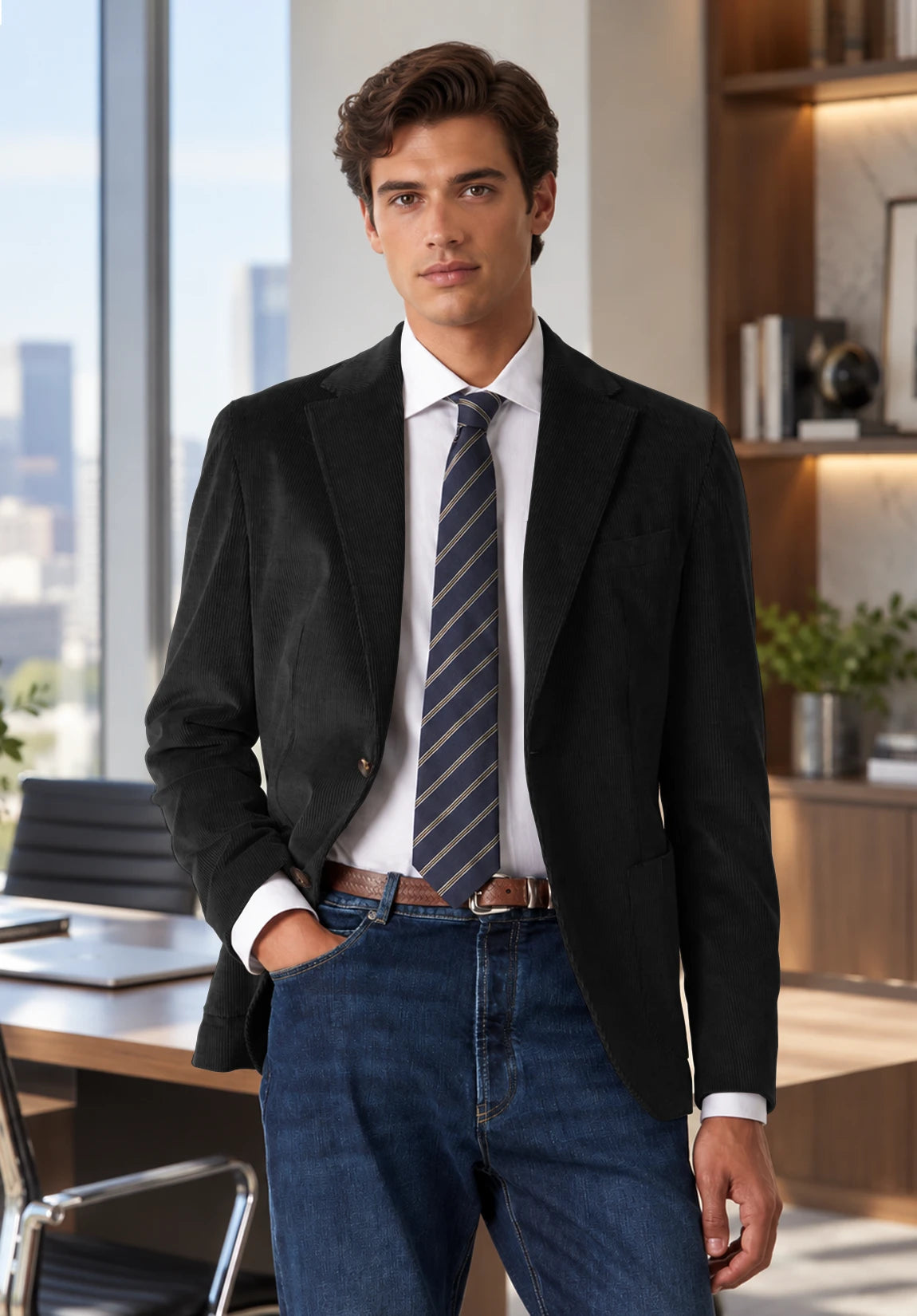 Men's black corduroy jacket