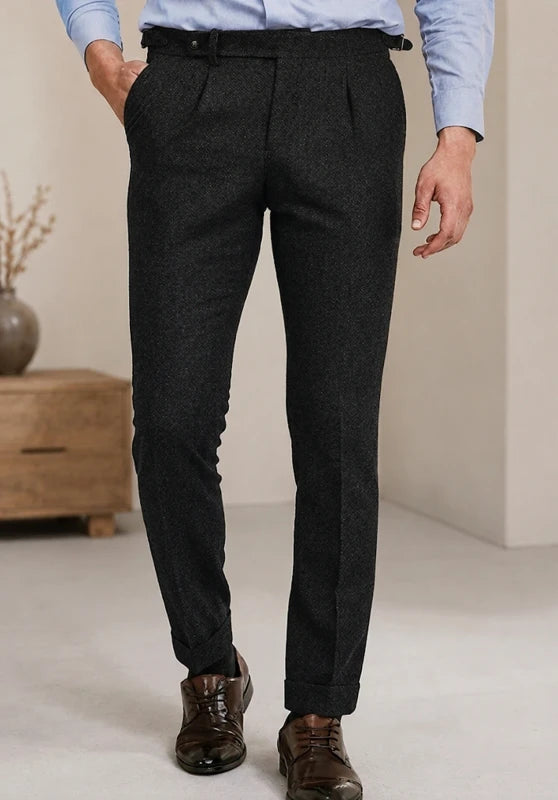 Men's black tweed pants