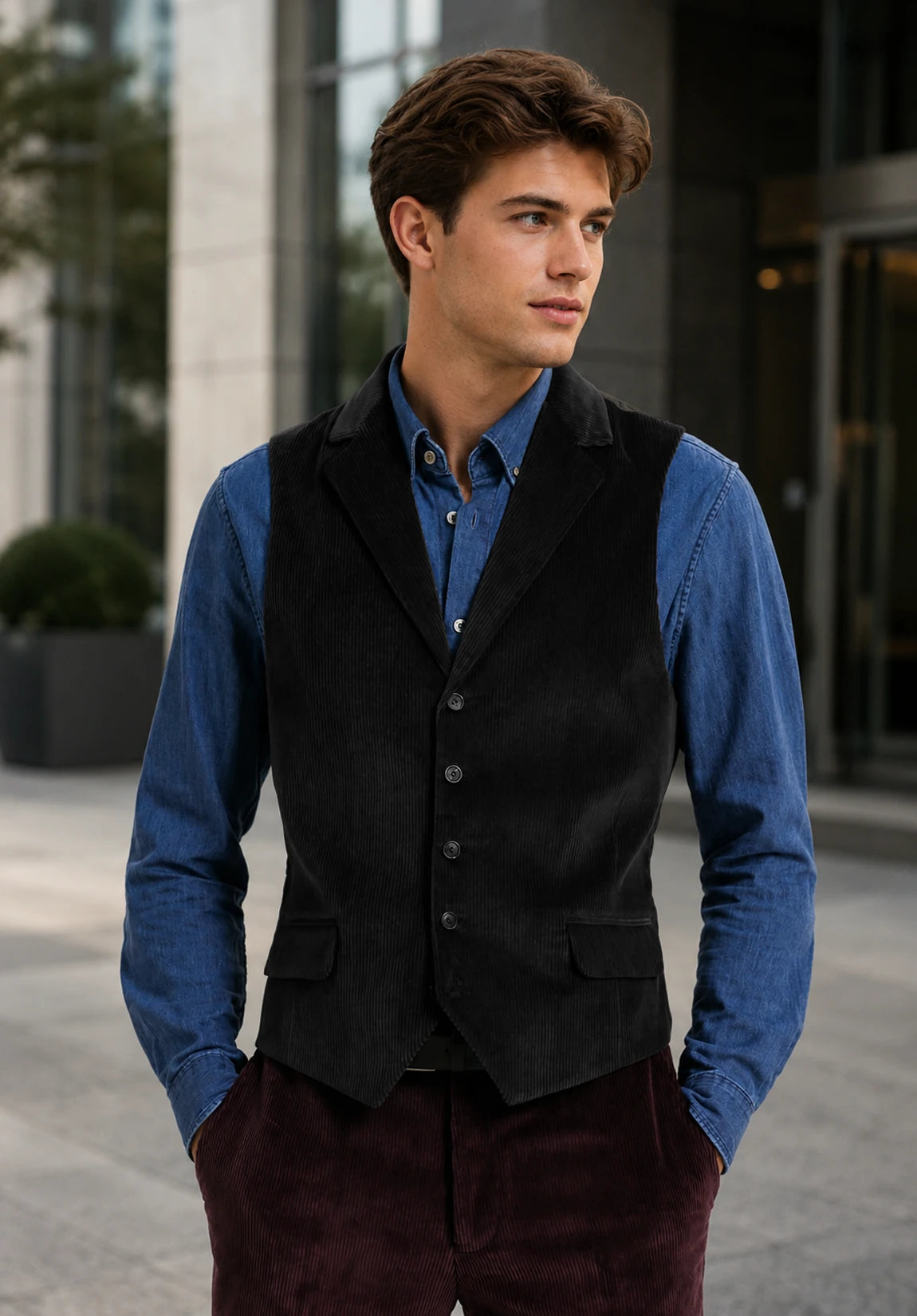Men's black vest