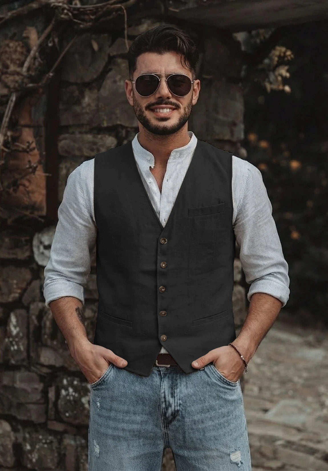 Men's black vest