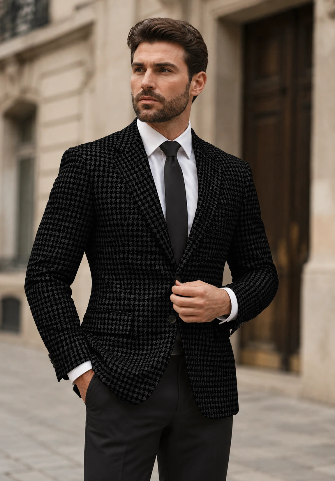 Men's black Houndstooth jacket