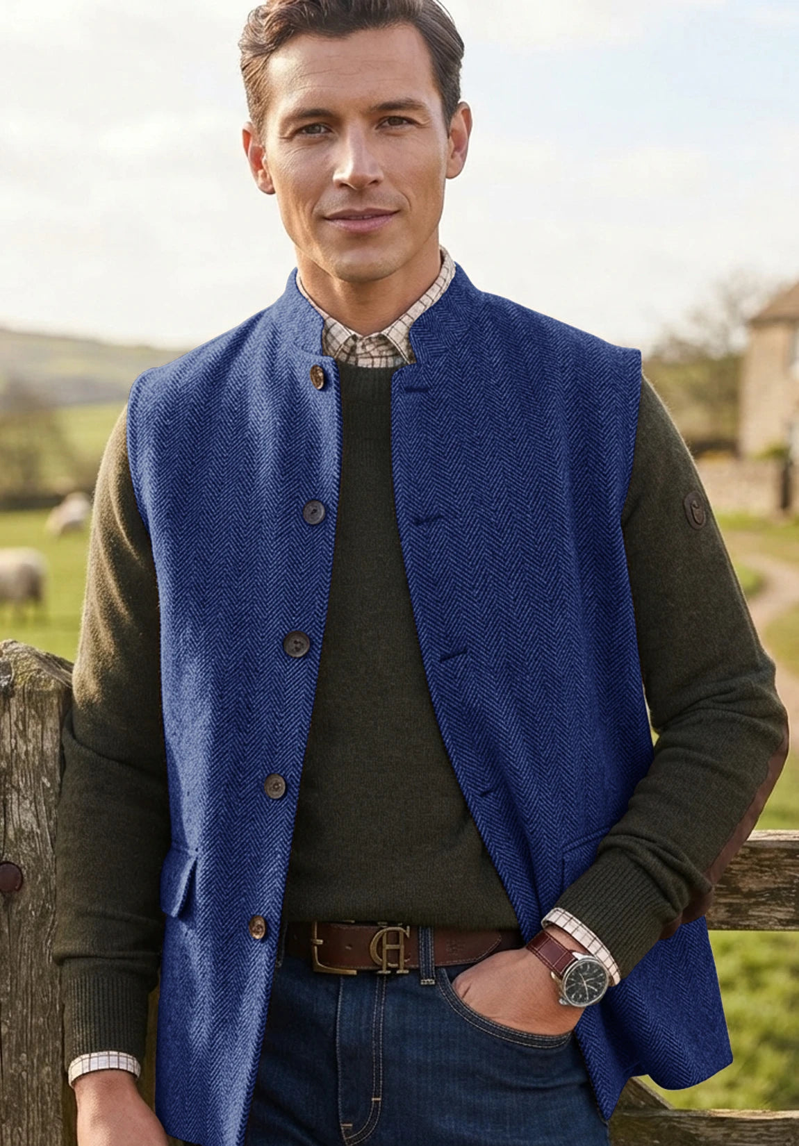 Men's blue vest