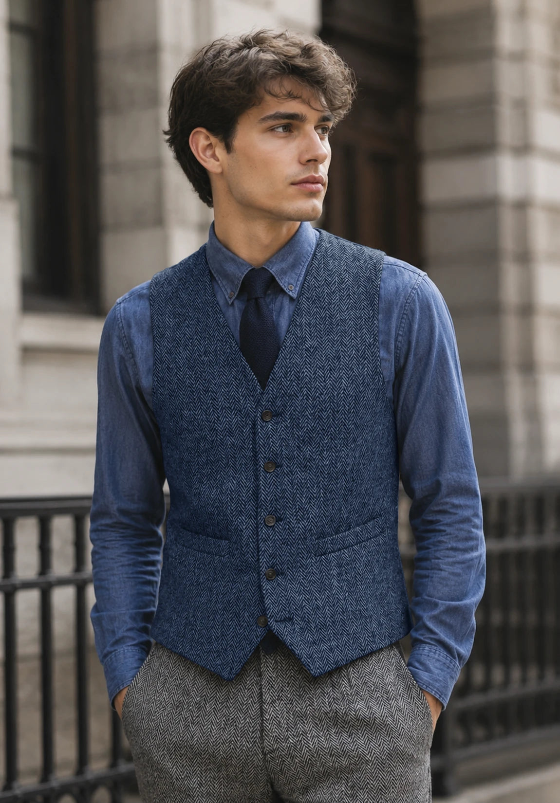Men's blue vest