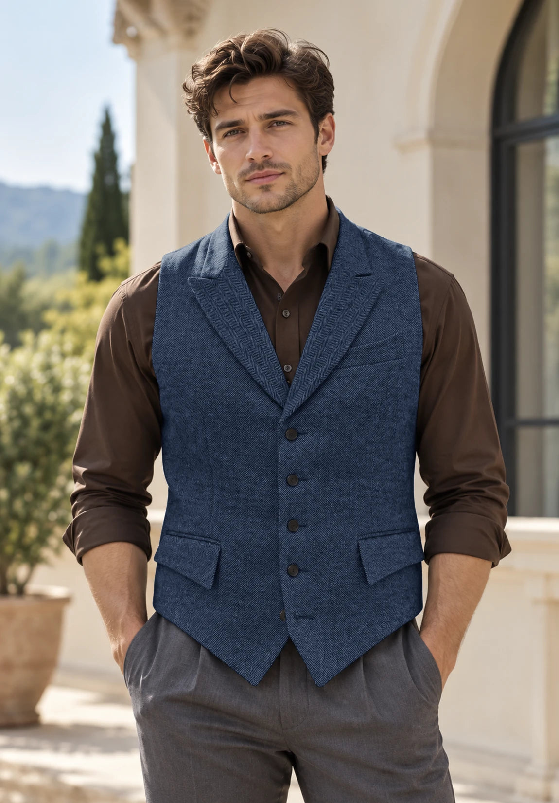 Men's blue vest