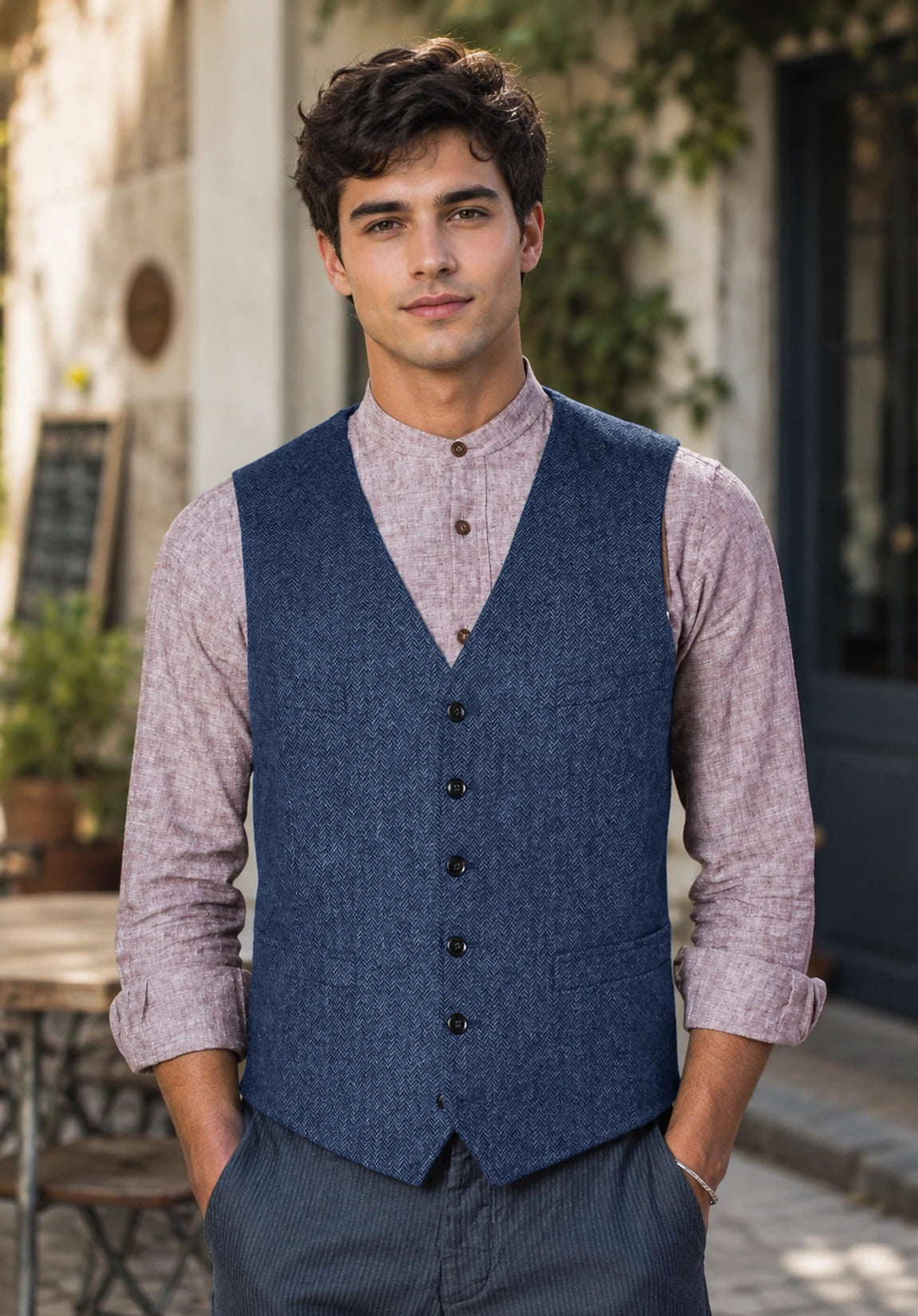 Men's blue vest