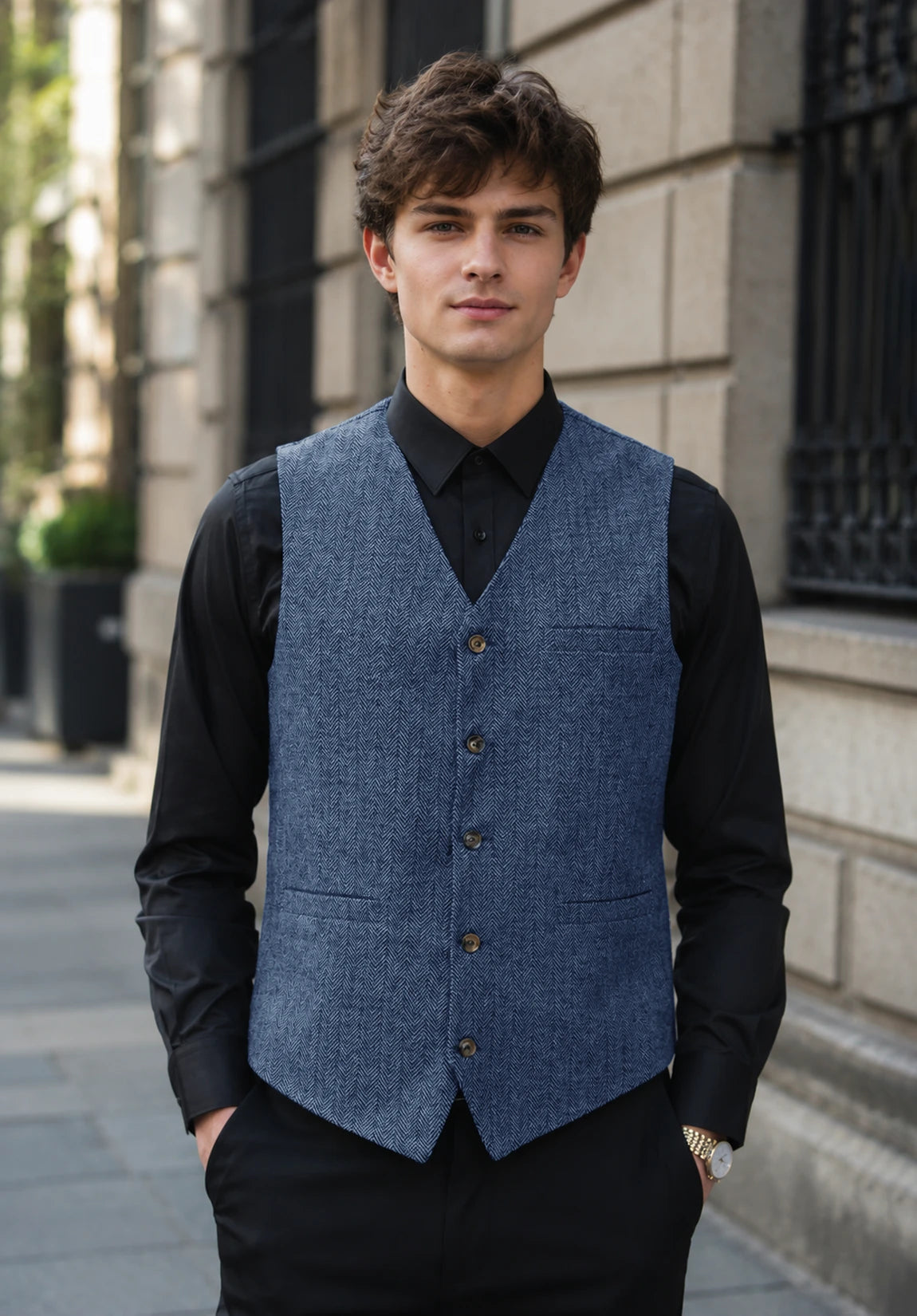 Men's blue vest