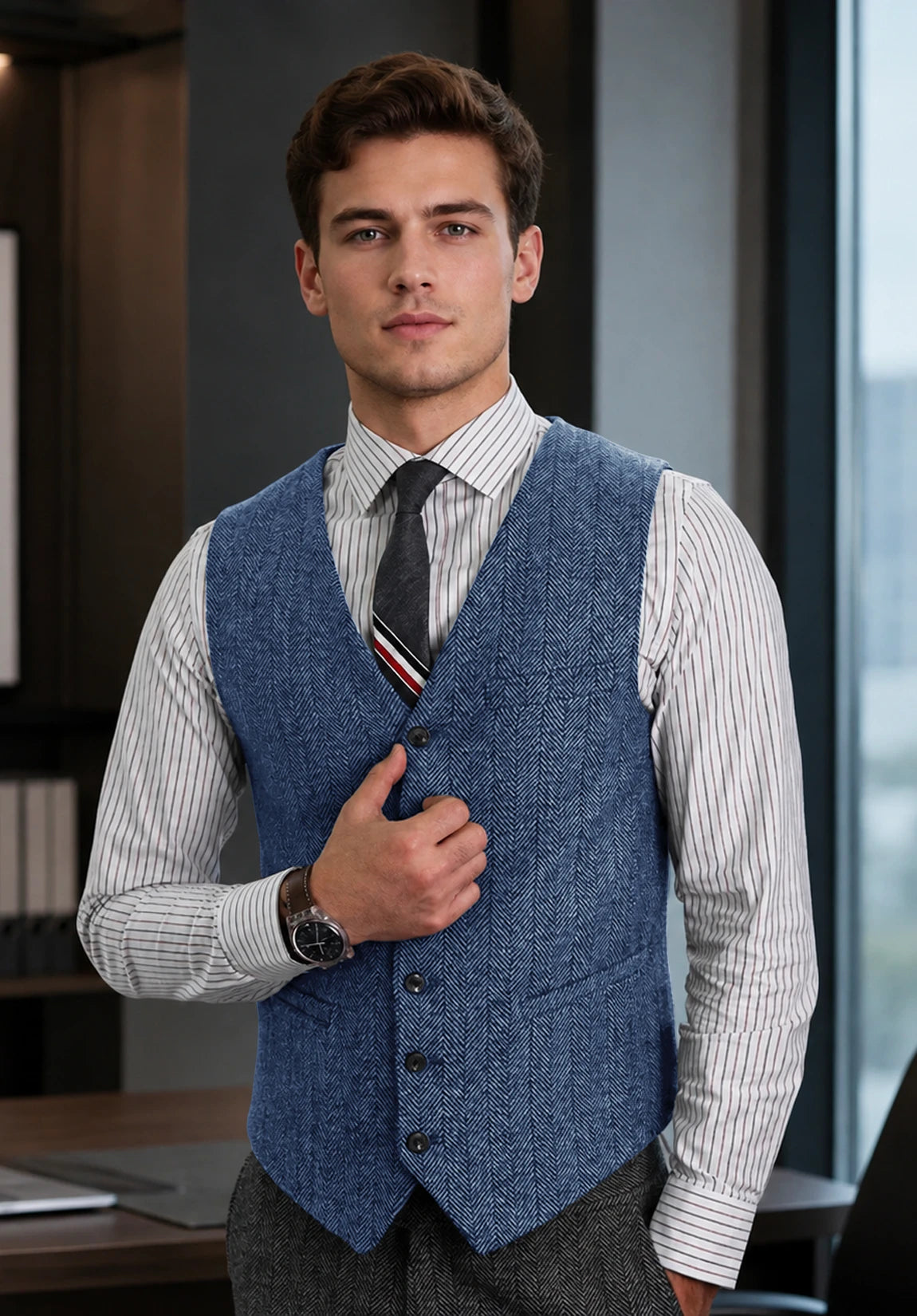 Men's blue vest