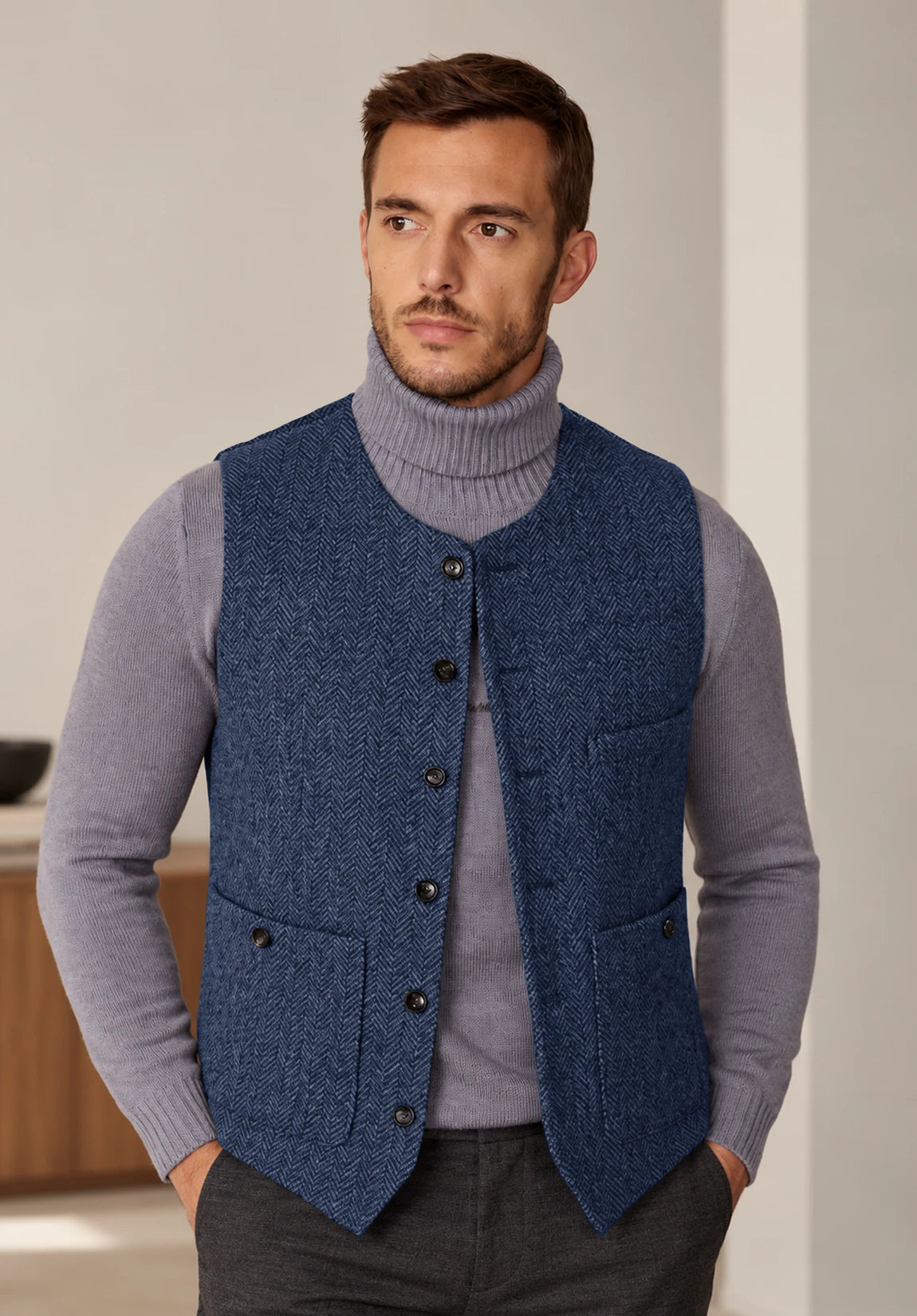 Men's blue vest