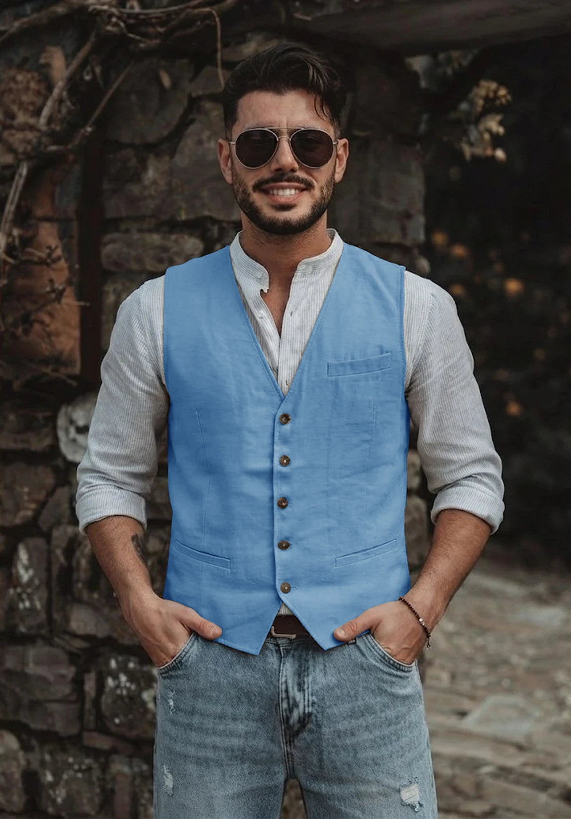 Men's blue vest