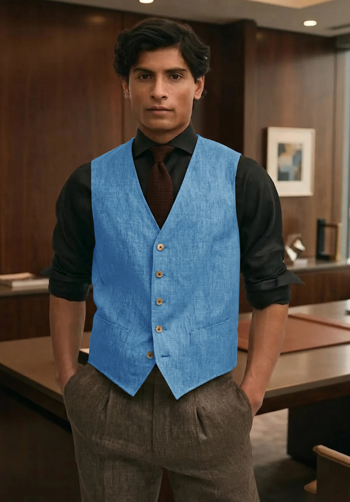 Men's blue vest