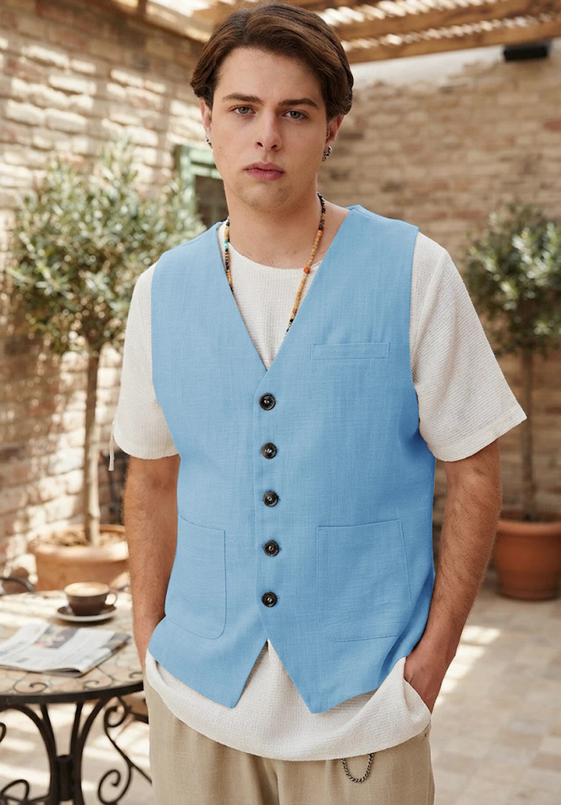 Men's blue vest