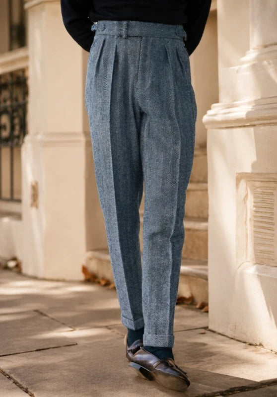 Men's blue tweed pants