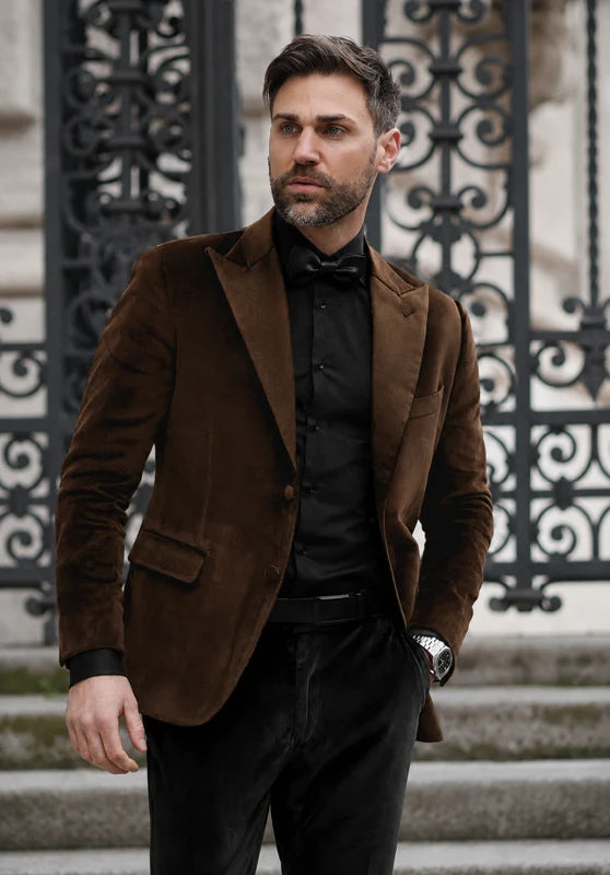 Men's brown velvet jacket