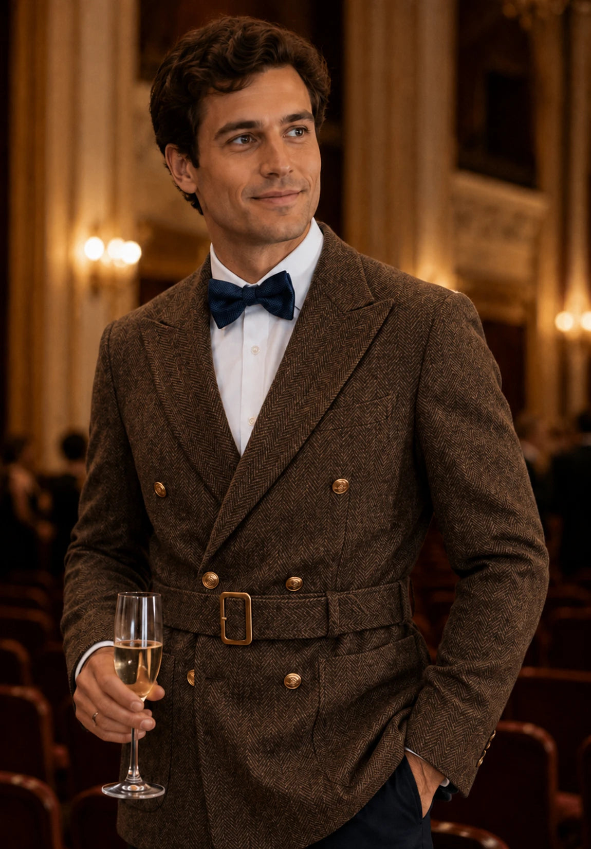 Men's brown herringbone jacket