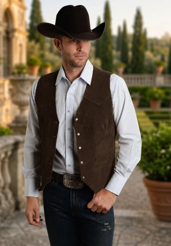 Men's brown suede vest 