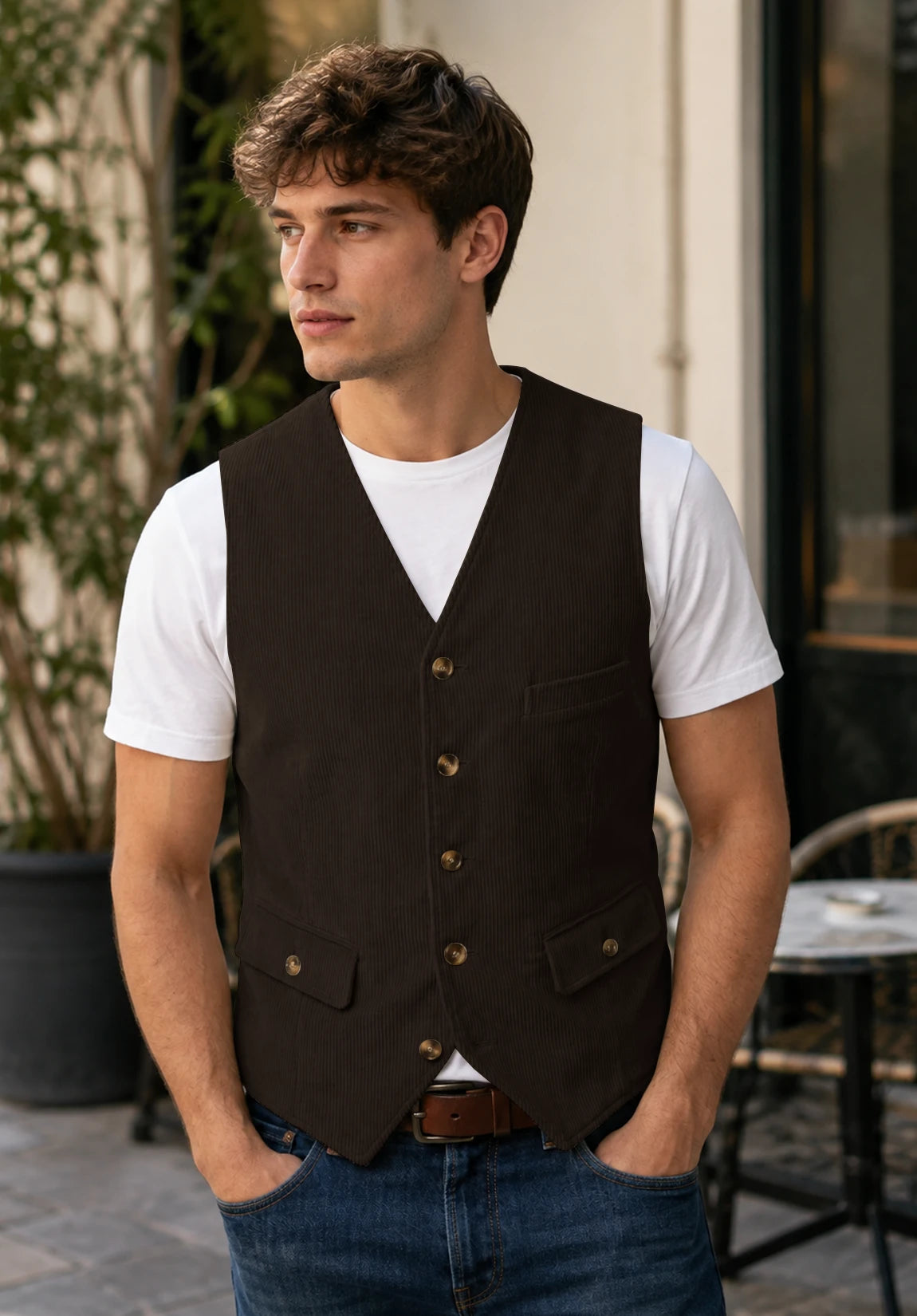 Men's brown vest
